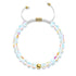 Supernova arc-en-ciel | Or | Bracelet de perles en macramé de verre Galaxy